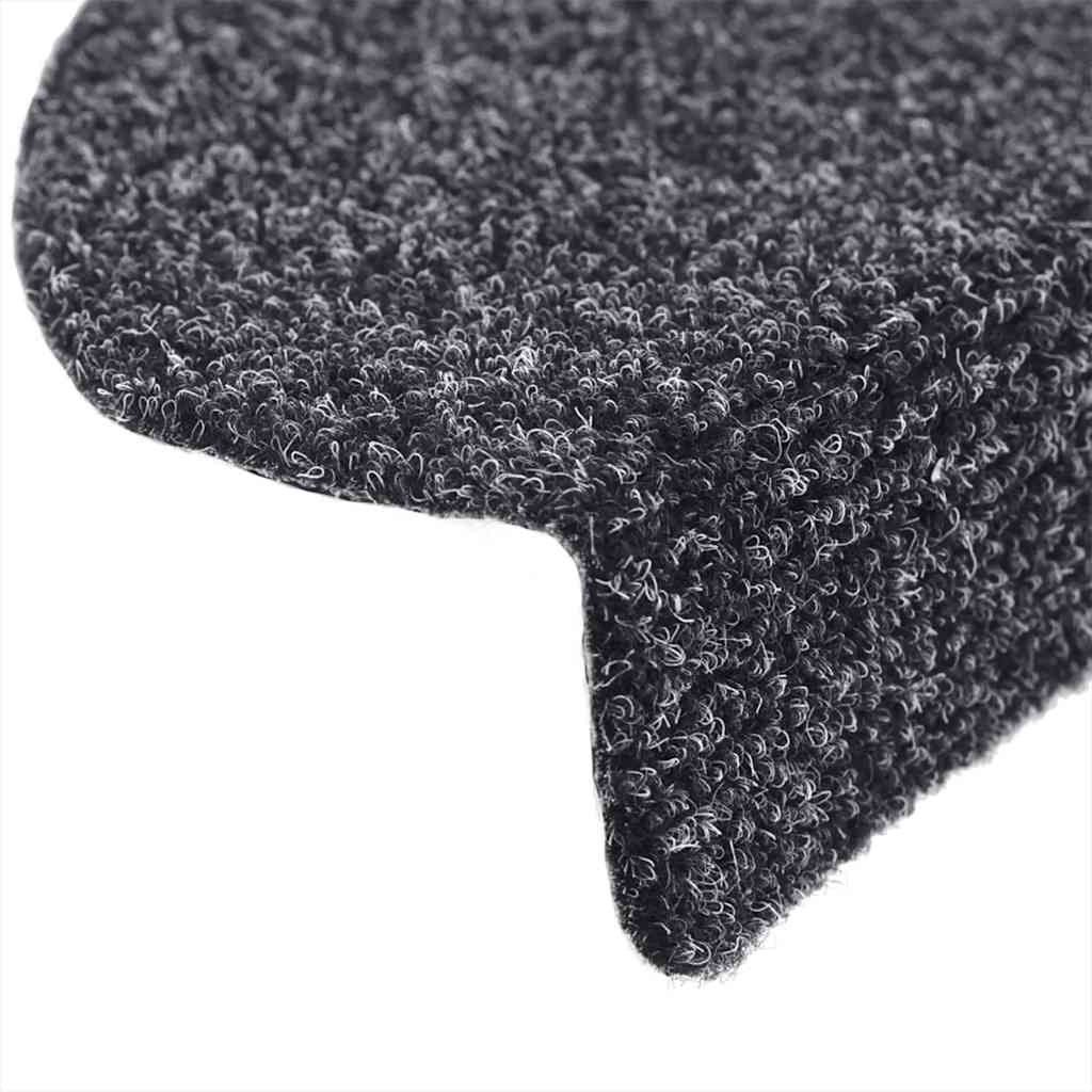 Vidaxl Maty Na Schody Samoprzylepne 5 Szt. 56X17X3 Cm Ciemnoszary Półokrągły