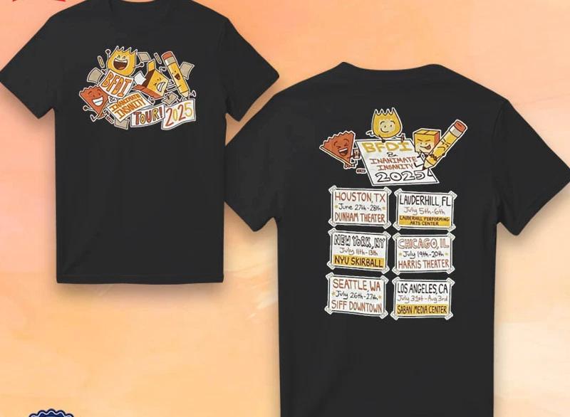 BFDI & Inanimate Insanity II Tour 2025 ShirtT-shirt T