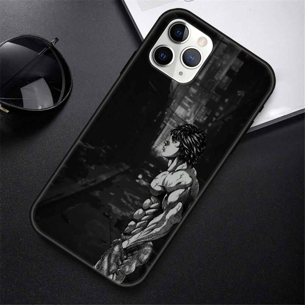 Чехол для телефона для IPhone 12 Mini 11 Pro XR X MAX SE XS 5 6 6S 7 8 E Plus черный чехол Hoesjes Trend Coque BAKI Hanma Yujiro аниме