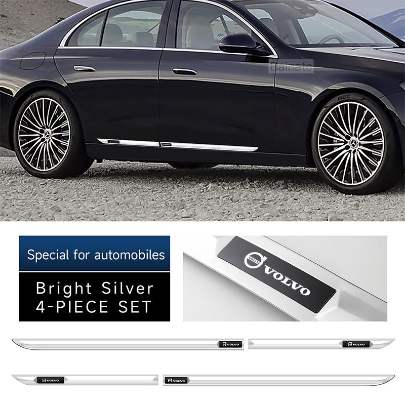 For Volvo Car Stainless Steel Side Door Body Guard Strips Protector Decorative Cover Trims For VOLVO XC90 S60 S90 XC60 V90 Car A