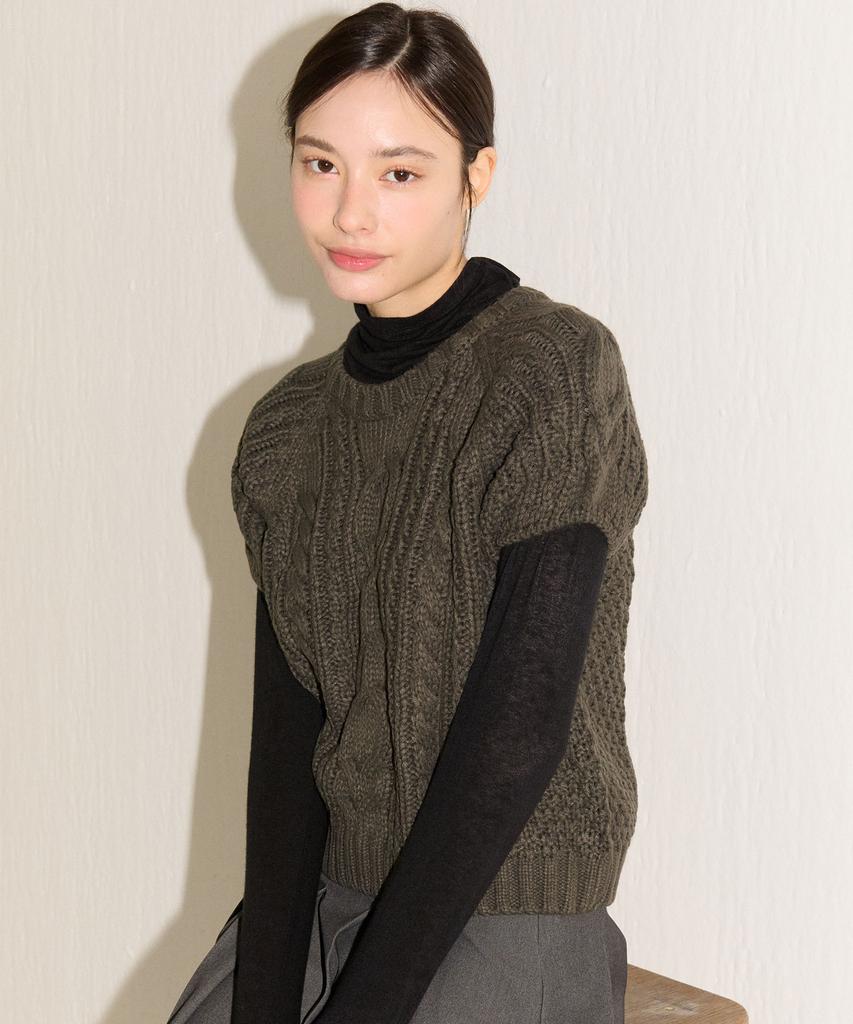 Свитер с косами Cozy Layerd Knit_K/Br