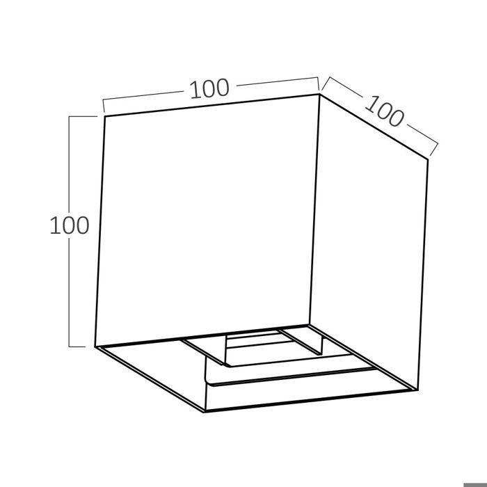 Applique murale carrée extérieure 1xG9 IP54 Gris
