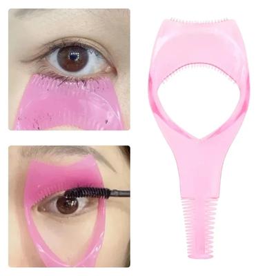3 в 1 Тушь для ресниц Shield Guard Eye Lash Аппликатор Расческа для завивки ресниц Кисть для завивки ресниц Трафареты для макияжа глаз Розовый