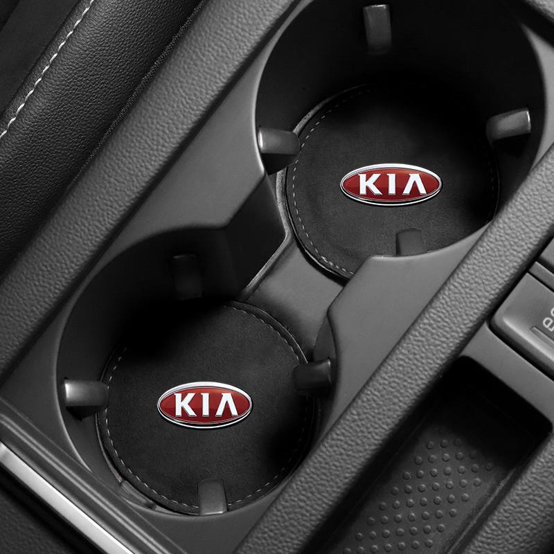 1/2 шт. Коврик-подставка для подстаканника из кожи, нескользящий коврик для слота, автомобильный стайлинг для KIA Rio Ceed Sportage Cerato Soul Sorento Flip R K2 K3 K5 k6 K7 K8 Soul
