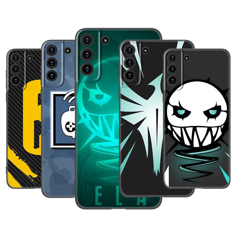 Радуга шесть:Чехол для телефона с логотипом Siege для Samsung Galaxy S22 Pro S21 S20 Ultra FE S10 Lite 5G S10E S9 S8 Plus Мягкая черная крышка из ТПУ