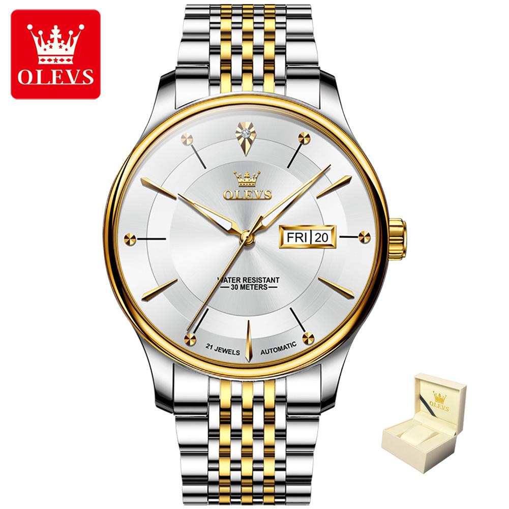OLEVS New Top Men's Watch Simple Dual Calendar Mechanical Watch Fashion Men's Watch High -end High -end