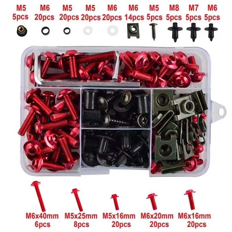 195 шт. Полный комплект болтов обтекателя для Kawasaki ZX6R ZX7R ZX9R ZX10R ZX12R ZX14R Versys 650 Ninja 650R 1000 Z750 Z1000 ZZR600