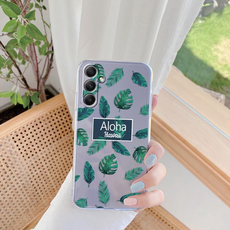 Flowers Patterned Soft Silicone Clear Case For Xiaomi Redmi Note 13 Pro Poco Samsung A55 A54 A34 A15 S24 M35 iPhone 11 12 13 14 15 Shockproof Cover