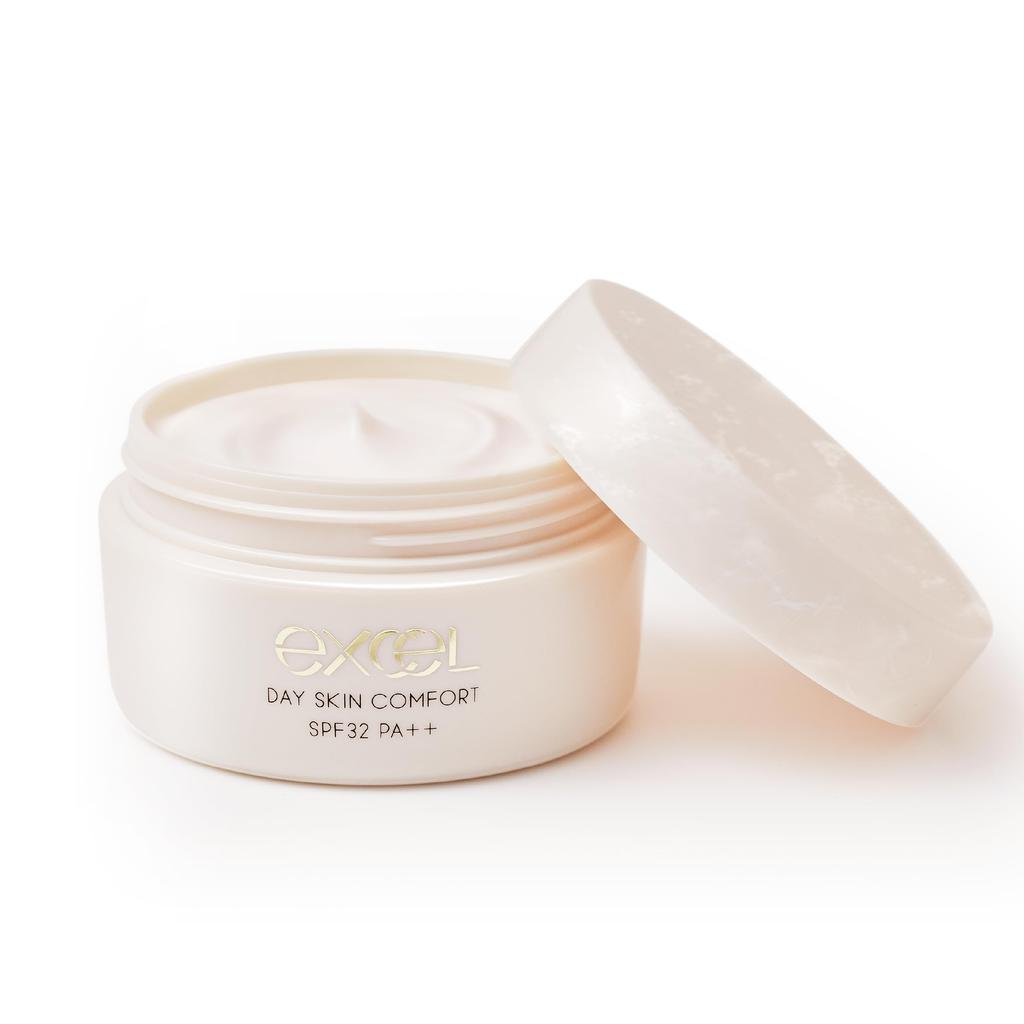 Excel Day Skin Comfort and UV Ceramide для сияющего лица Солнцезащитный праймер, сыворотка, крем, Всё в одном Выравнивающий тон кожи,