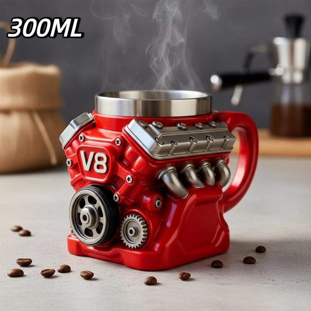 Ретро V8 Двигатели Кружка из нержавеющей стали с двойной стенкой и термоизоляцией Автомобильная кружка Подарки для мужчин и мальчиков