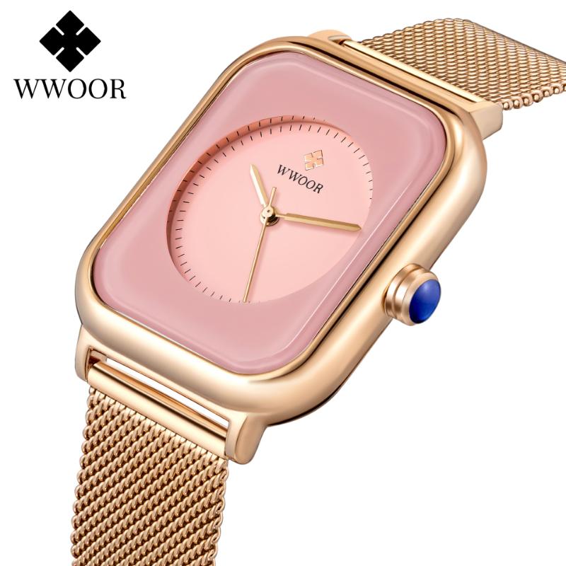 WWOOR New Fashion Classic Ladies Watch Elegant Light Luxury Square Quartz Waterproof Women's Watch