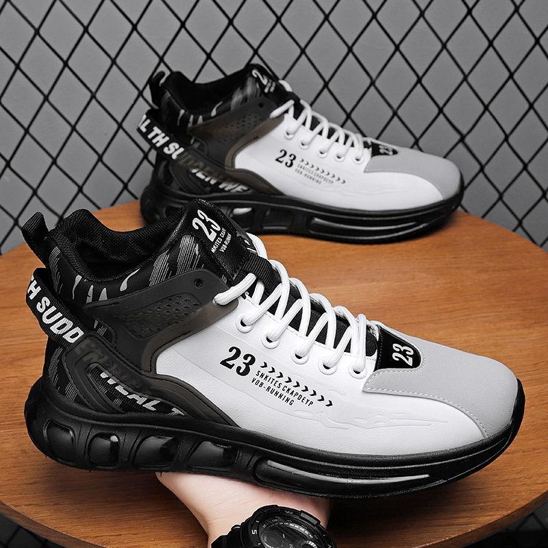 Осень 2025 года, новые молодежные спортивные туфли, мужские, высокие, кожаные, водонепроницаемые и нескользящие, корейская версия, модные, универсальные, папины туфли