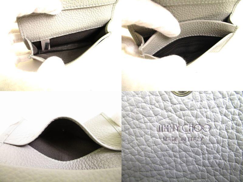 Оригинальная визитница для кредитных карт JIMMY CHOO Startes из мягкой серой кожи NELLO #9961, восстановленная