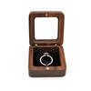 Luxury Modern Walnut Proposal Engagement Wedding Jewelry Packaging Wooden Ring Box with Window