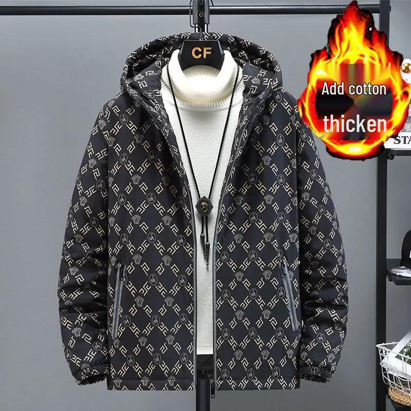 Европейская модная мужская клетчатая жаккардовая куртка с воротником-стойкой - Весенне-осенний повседневный топ в корейском стиле