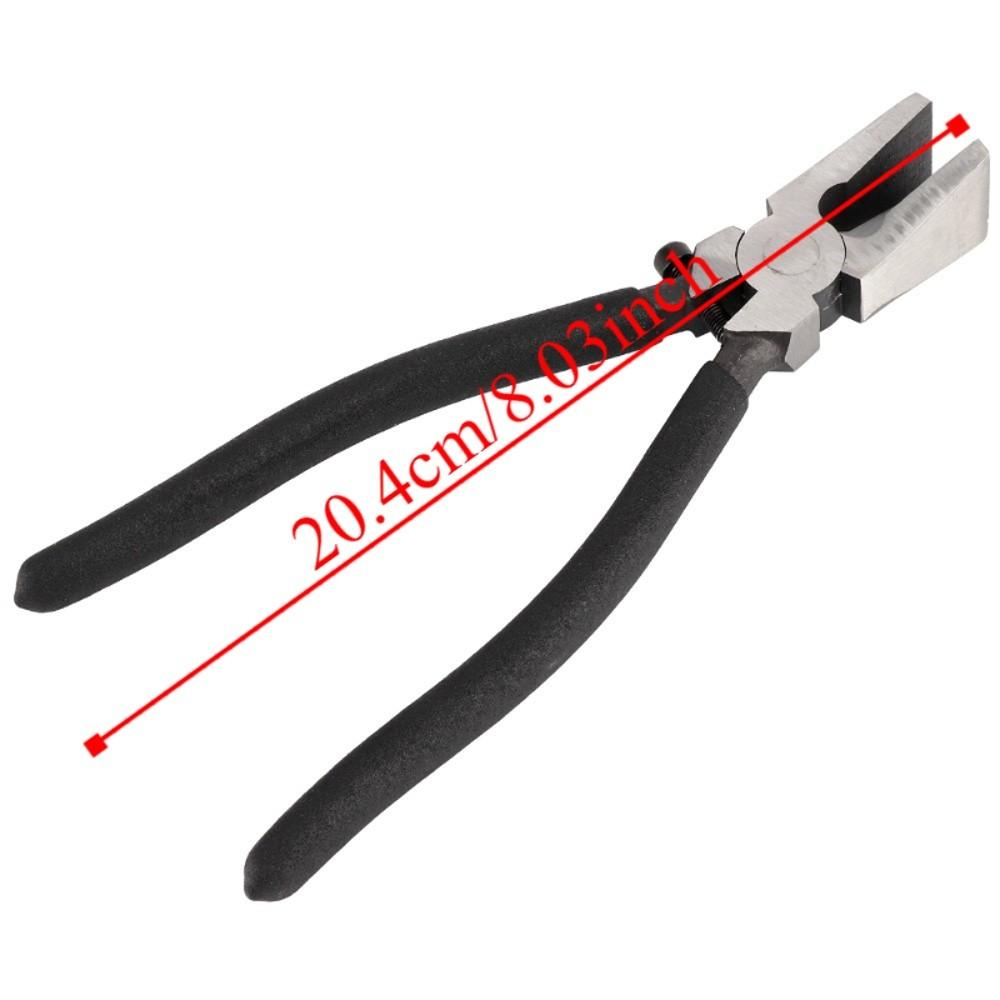 Black Glass Pliers Rubber Tips Flat Nose Pliers Glass Breaking Tool Stained Glass and Mosaics Work