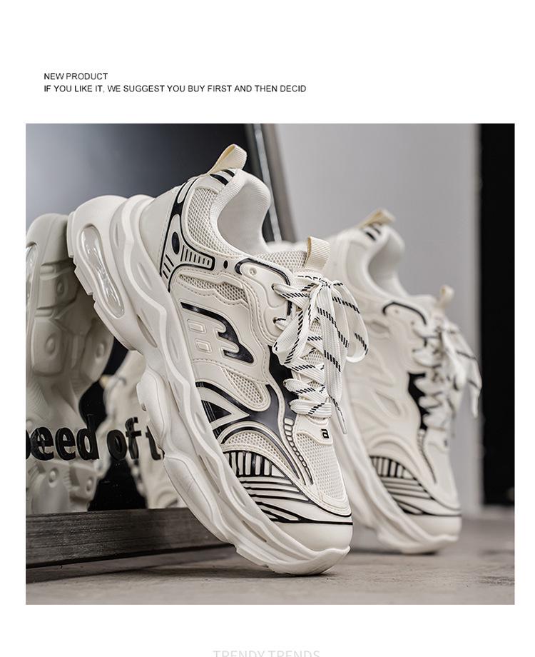 2025 Spring Men's Breathable Mesh Sneakers - Trendy Versatile Chunky Dad Shoes