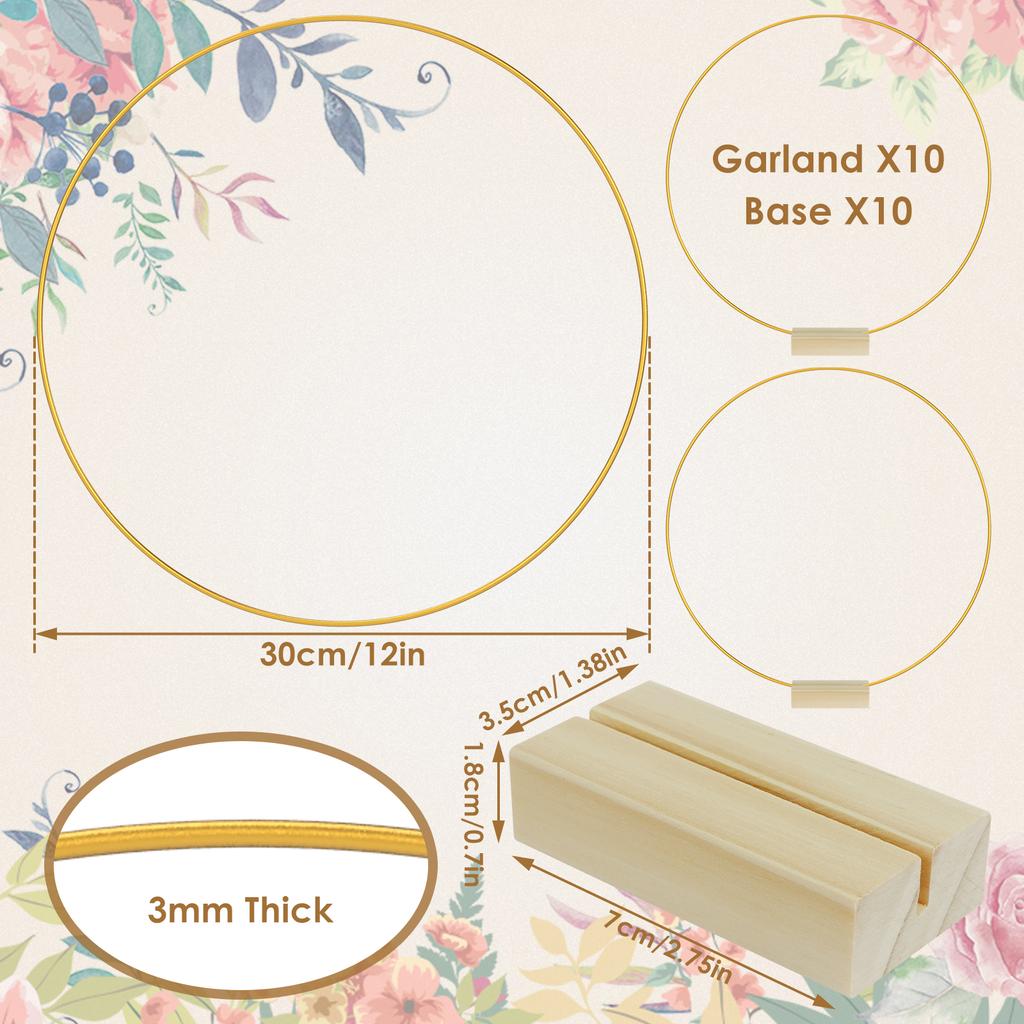 Металлический цветочный обруч гирлянда украшение стола венок для свадьбы центральные украшения деревянные держатели карт цветочная гирлянда домашний реквизит для вечеринки