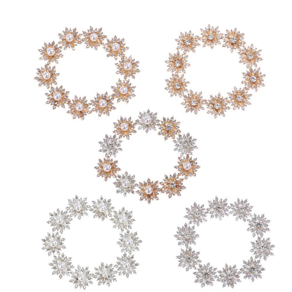 Hairpin Accessories Plating Pearl Buckle Apparel Sewing Snowflake Buttons Rhinestone Button