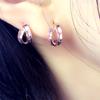 Серьги с покрытием Rose Gold, золотого цвета, блестящие, женские, легкая роскошь, темпераментные, фиолетово-золотые, модные серьги-гвоздики