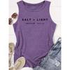 Elegant Vest for Women Salt & Light Biblical Verse Print Casual Loose Summer Vest Fashionable and elegant tops for commuting, vacation, and everyday