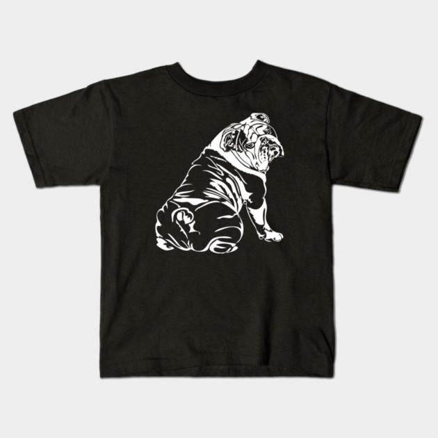 Boys Girls Soft Cotton Graphic Tees Funny Proud British Bulldog Dog English Bulldog Portrait Breathable Daily School Wear Kids T-Shirts