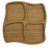 Plate Wooden Board Bamboo Plate Compartments For Snacks Dishes Cakes