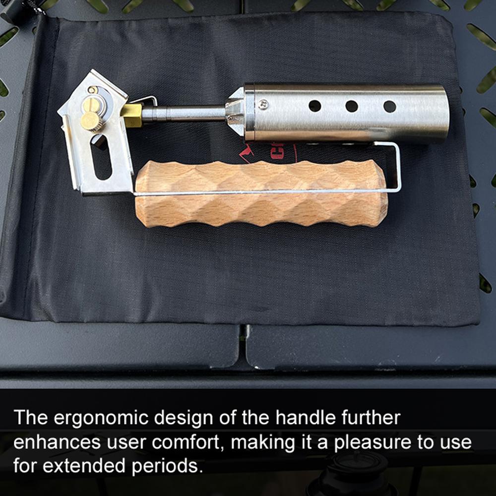COOLCAMP Outdoor Camping Gas Torch Folding Wood Handle Ignition Tool Charcoal Lighter with