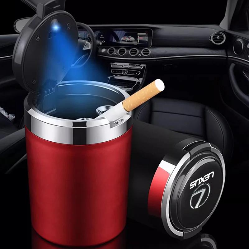Car Ashtrays with LED Blue Light For Lexus F SPORT LBX NX RX 350h 450h ES UX 300e GS GX IS LS LX CT LC Auto Interior Accessories ADW1