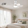 Remote Controlled Fan Light 42/52cm Ceiling with LED Lamp, E27 Socket, 6 Blades Fan, 3 Color Dimmable Quiet Sleeping for Bedroom Kitchen Garage Three