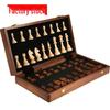 Высококлассный большой складной шахматный набор из массива дерева для детей