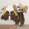 Boys' Long Sleeved Three Piece 0-5-year-old Children's Cute Animal Jacket+hooded Long Sleeved Sweatshirt+casual Pants Set