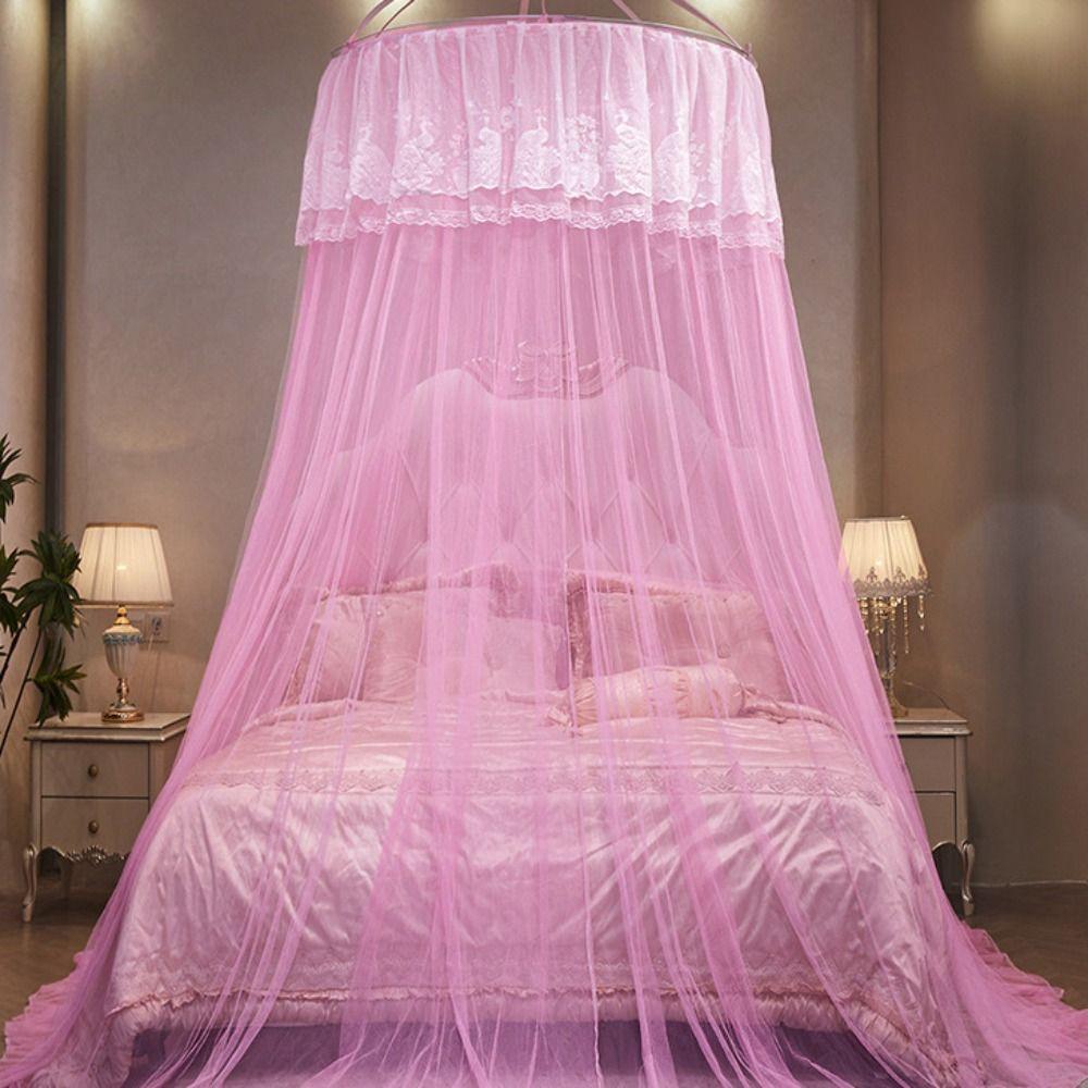 Fine Mesh Hanging Princess Mosquito Net Lace Bed Canopy Romantic Dome Mosquito Net  Girls Room