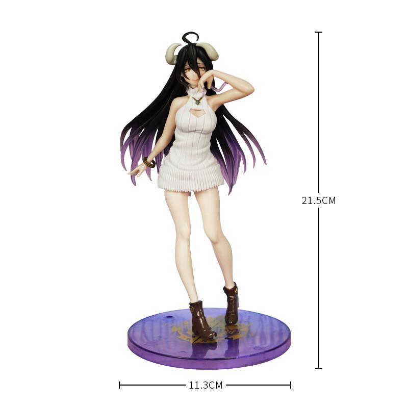 Albedo Overlord White Knitted Sweater Standing Posture Model Figurine Anime Doll