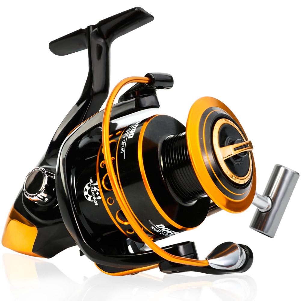 Spinning Fishing Reel 12+1BB Carbon Firbre Gasket Freshwater Bass Trout Fishing Buff Drag Powerful