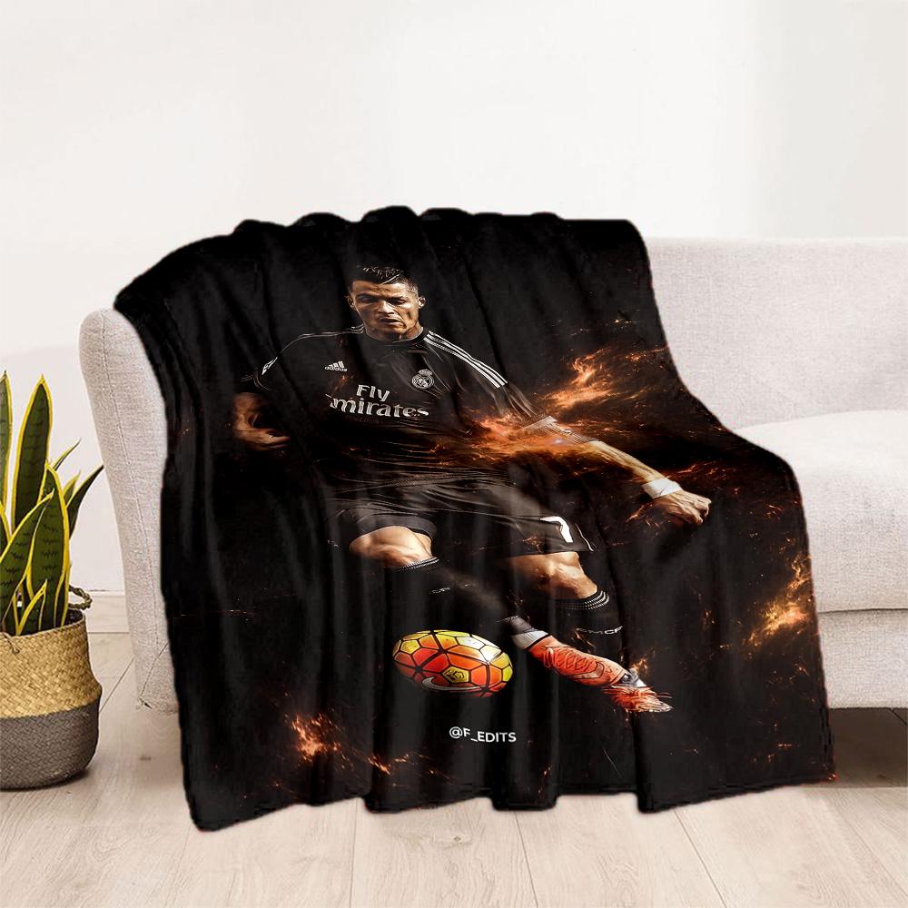 Ronaldo's Legacy Football Blanket Soft & Cozy Perfect for Sofa Chair Office for All Occasions Warmthful Decor