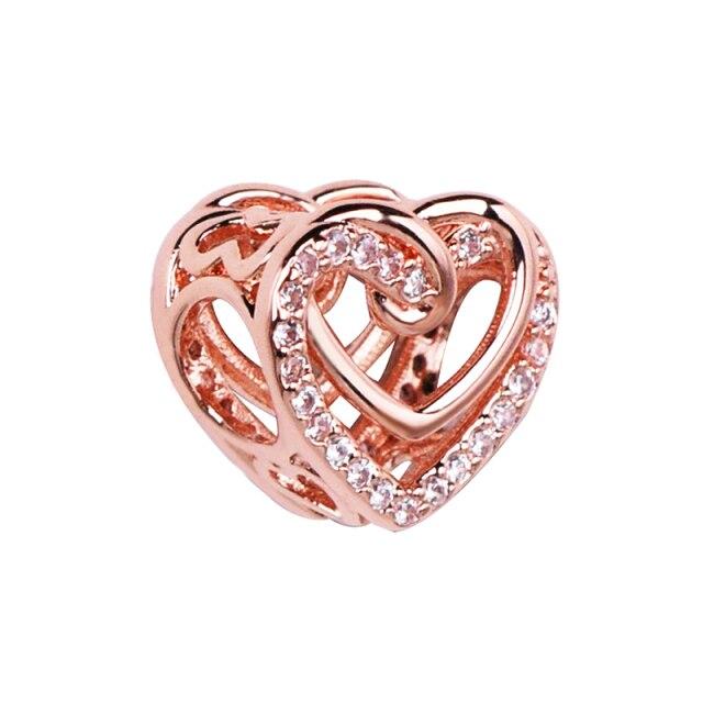 925 Sterling Silver Colorful Beads Transparent Shiny Row Clip Charm Fit Women Bracelet DIY Jewelry