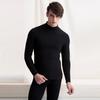 Men's Medium Turtleneck Thermal Underwear Set with Velvet, Autumn/Winter Dad Suit