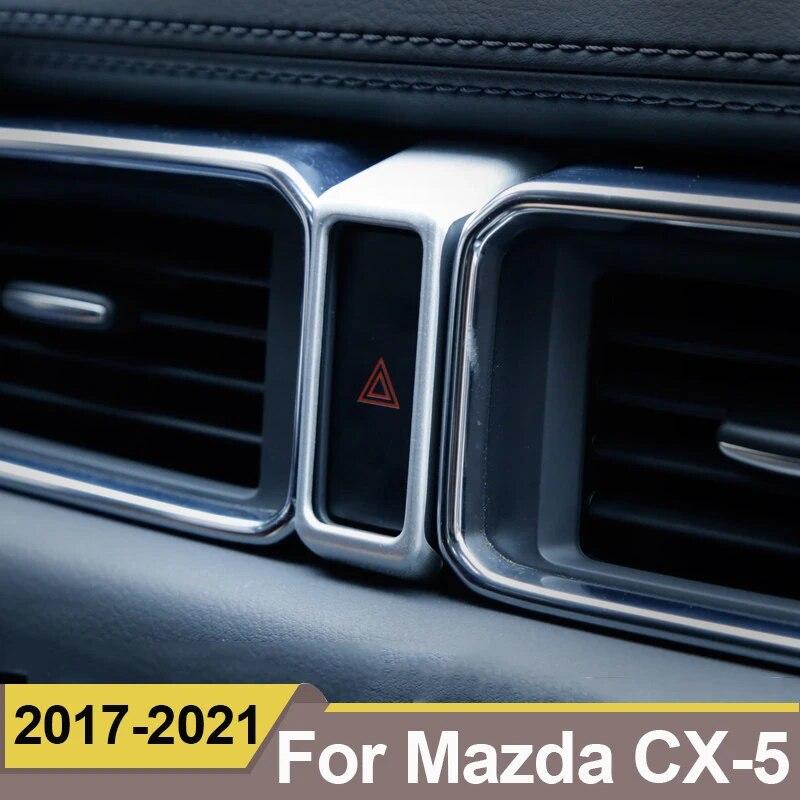 For MAZDA CX-5 CX5 CX 5 2017 2018 Car Dashboard Double Flash Warning Light Lamp Switch Frame Cover Sticker Trim