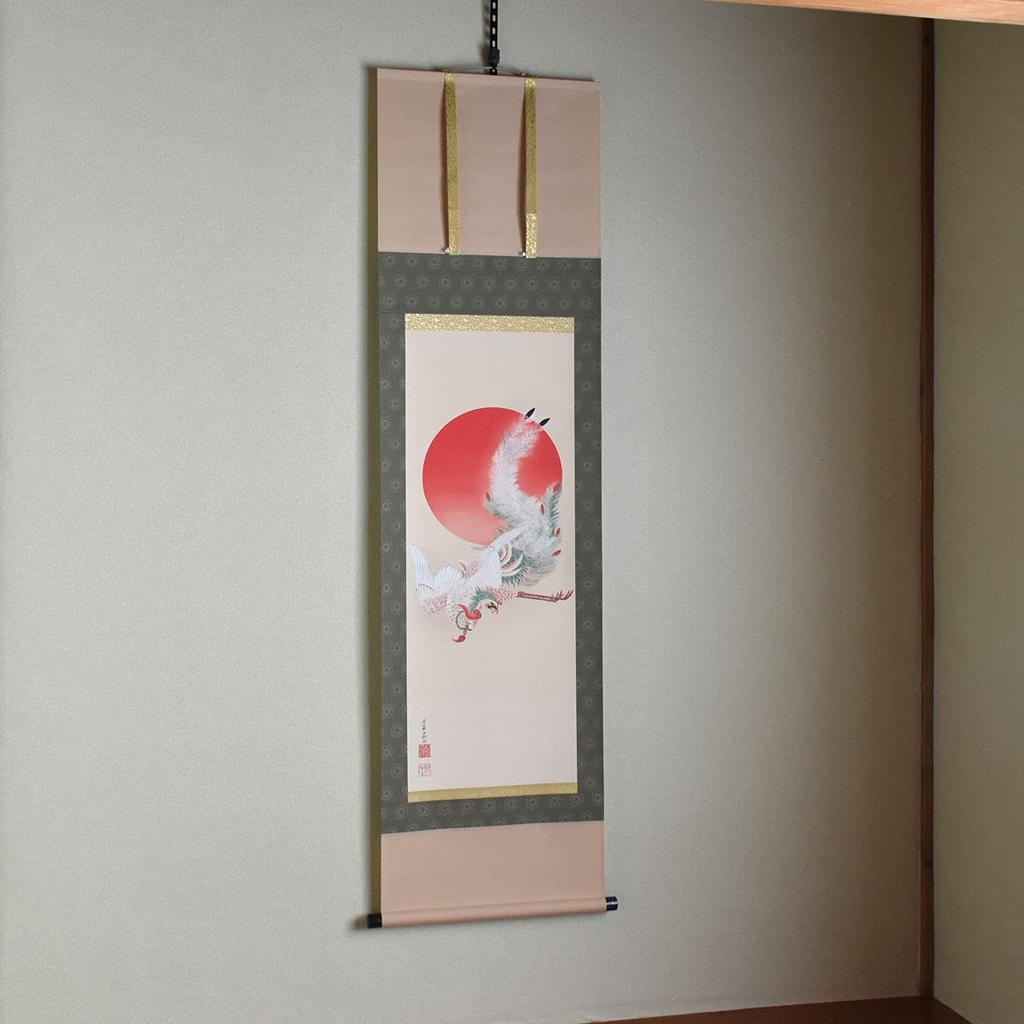 Sunrise Phoenix Hanging Scroll by Ito Jakuchu, 44.5cm Wide X 164cm High, from the Boston Museum of Fine Arts.