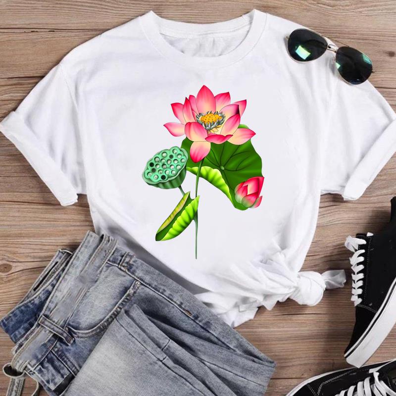 (Азиатский размер) Модная женская повседневная футболка с акварельным фламинго, тренд 90-х годов, повседневная женская футболка с графическим принтом, футболки с короткими рукавами