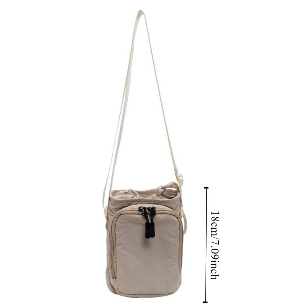 Canvas Crossbody Mobile Phone Bag Solid Color Water Cup Bag Shoulder Water Bottle Bag Mobile Phone