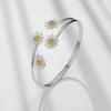Silver Bracelet Korean Edition Minimalist Women's Instagram Small and Elegant Personality Plated S925 Silver Chrysanthemum Open Bracelet Bracelet