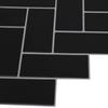 Herringbone Tile 10 pcs Black 30 x 30 cm Made of Polyurethane and PET