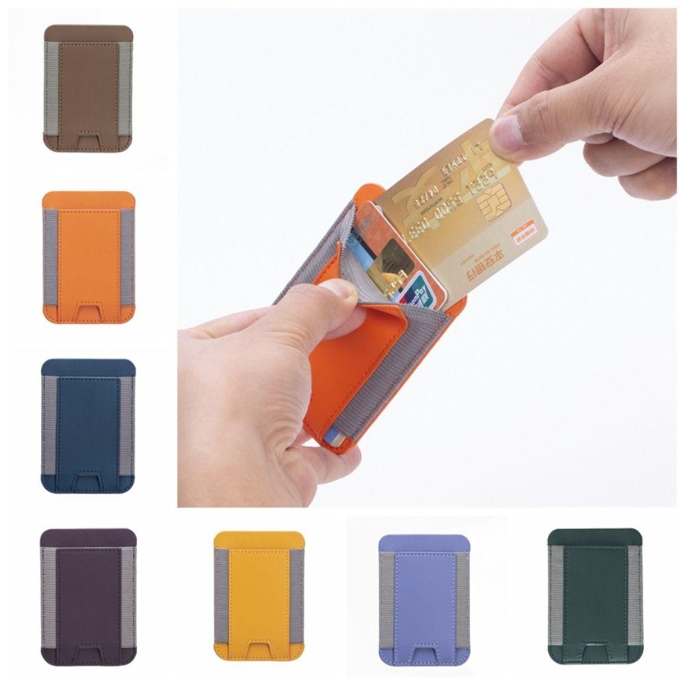 Magnetic Leather Magnetic Elastic Card Holder Elastic Leather Slot Card Holder Phone Covers