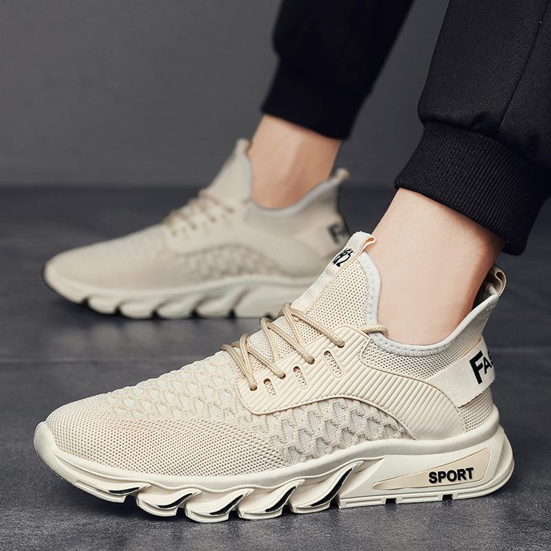 Осенняя мужская обувь из сетки 2025 года, новая мужская повседневная спортивная обувь из сетки с мушками, модная обувь для бега, мужская дышащая