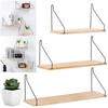 3PCS Wall Mounted Wood Shelves Nordic Decorative Floating Book Shelf Multipurpose Wooden Storage Rack for Kitchen Living Room