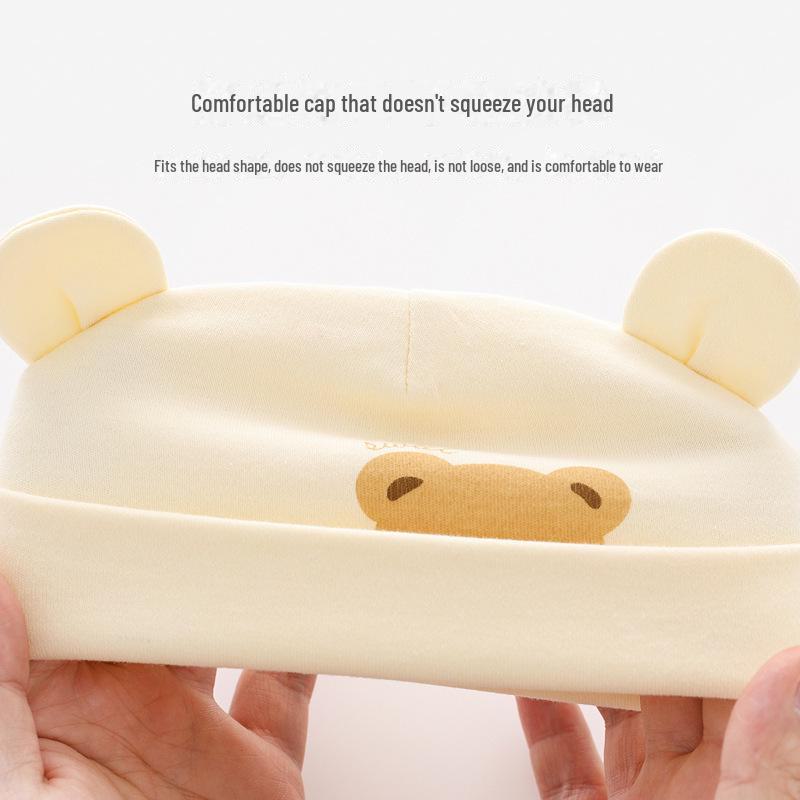 Хлопковая шапочка для новорожденных (0-3 месяца) - Стиль осень/зима