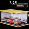 1:18 Scale Wooden Parking Garage Model with Dust Cover - DIY Scene for Adults