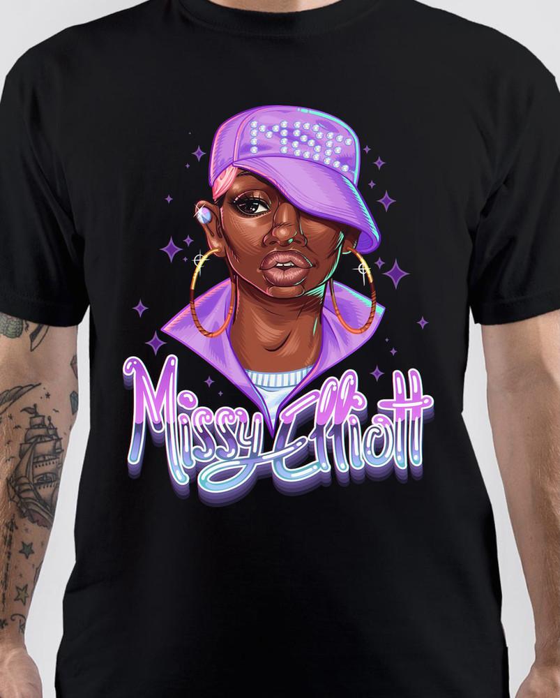 adults shirt Missy Elliott Tshirt short sleeve All sizes black s5xl Unisex T-Shirt Graphic Tee